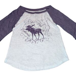 Kids Purple and White Graphic Raglan Shirt